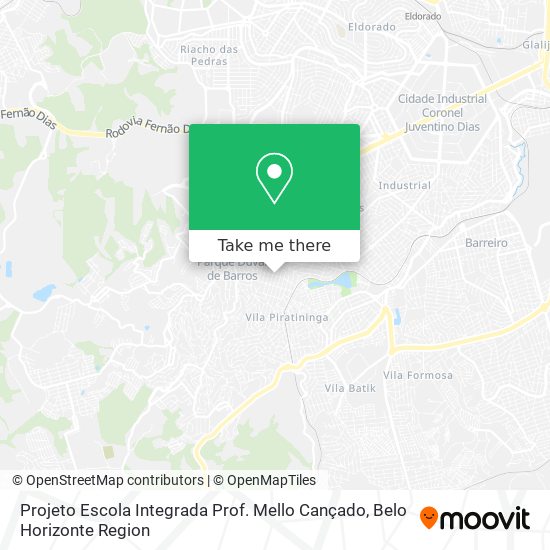 Projeto Escola Integrada Prof. Mello Cançado map