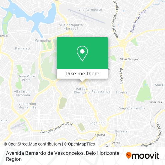 Mapa Avenida Bernardo de Vasconcelos