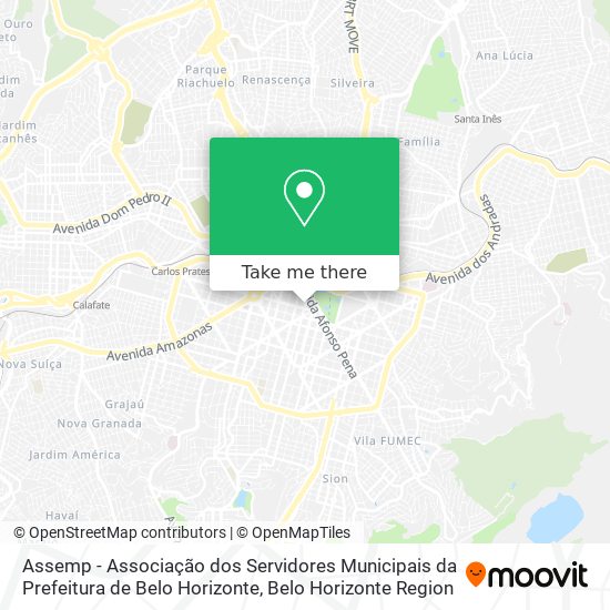 Assemp - Associação dos Servidores Municipais da Prefeitura de Belo Horizonte map