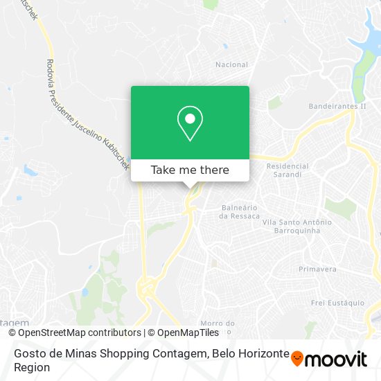 Mapa Gosto de Minas Shopping Contagem