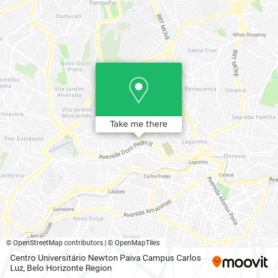 Centro Universitário Newton Paiva Campus Carlos Luz map