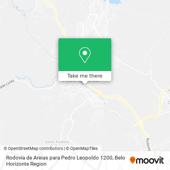 Rodovia de Areias para Pedro Leopoldo 1200 map