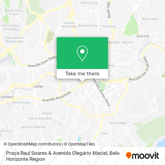 Mapa Praça Raul Soares & Avenida Olegário Maciel