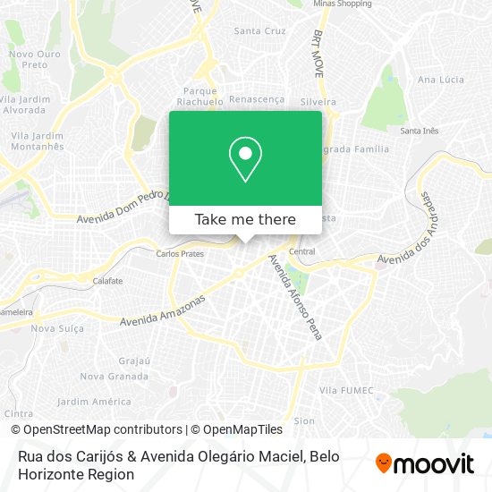 Rua dos Carijós & Avenida Olegário Maciel map