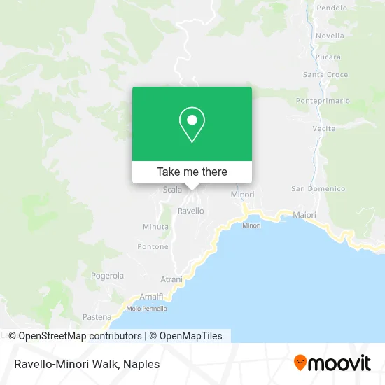 Ravello-Minori Walk map