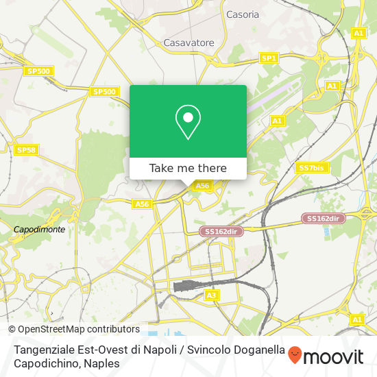 Tangenziale Est-Ovest di Napoli / Svincolo Doganella Capodichino map