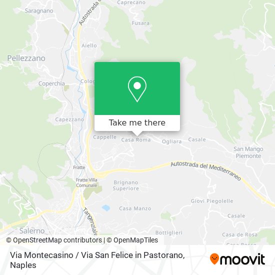 Via Montecasino / Via San Felice in Pastorano map