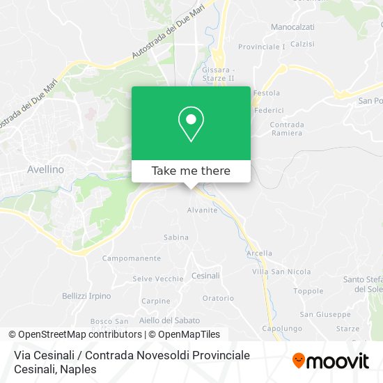 Via Cesinali / Contrada Novesoldi Provinciale Cesinali map
