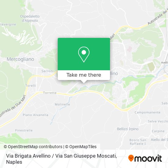 Via Brigata Avellino / Via San Giuseppe Moscati map