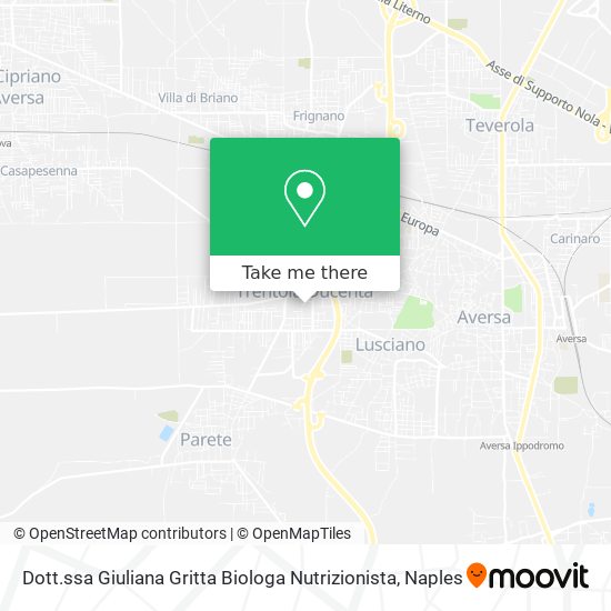 Dott.ssa Giuliana Gritta Biologa Nutrizionista map