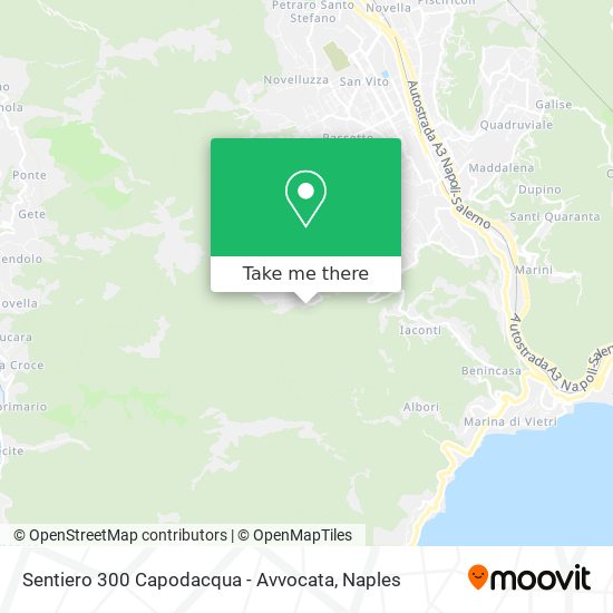 Sentiero 300 Capodacqua - Avvocata map