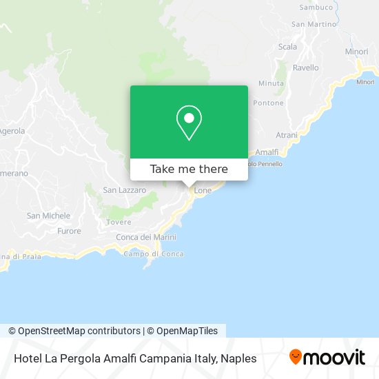 Hotel La Pergola Amalfi Campania Italy map