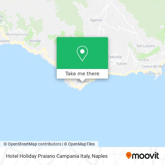 Hotel Holiday Praiano Campania Italy map