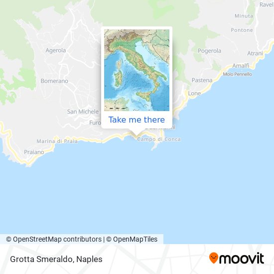 Grotta Smeraldo map