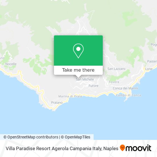 Villa Paradise Resort Agerola Campania Italy map