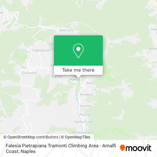 Falesia Pietrapiana Tramonti Climbing Area - Amalfi Coast map