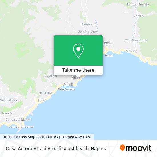 Casa Aurora Atrani Amalfi coast beach map