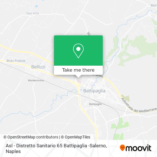 Asl - Distretto Sanitario 65 Battipaglia -Salerno map