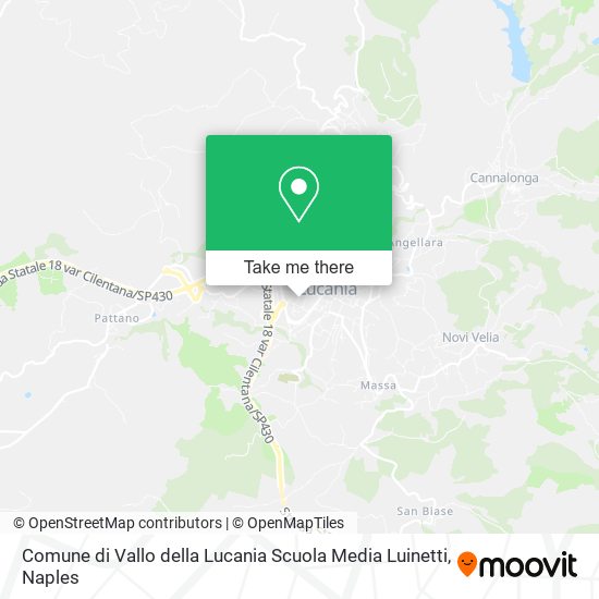 Comune di Vallo della Lucania Scuola Media Luinetti map