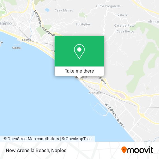 New Arenella Beach map