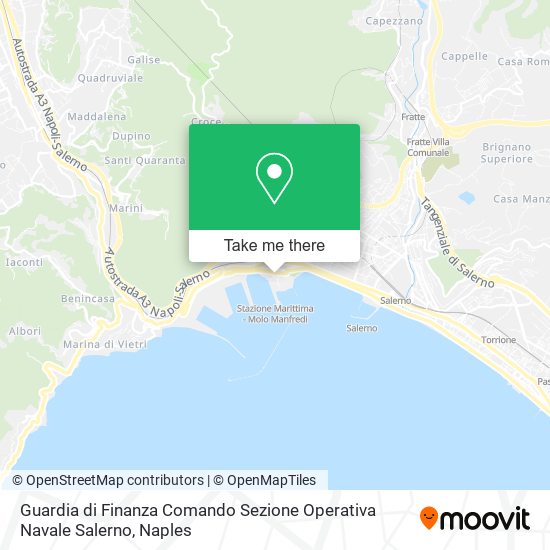 Guardia di Finanza Comando Sezione Operativa Navale Salerno map