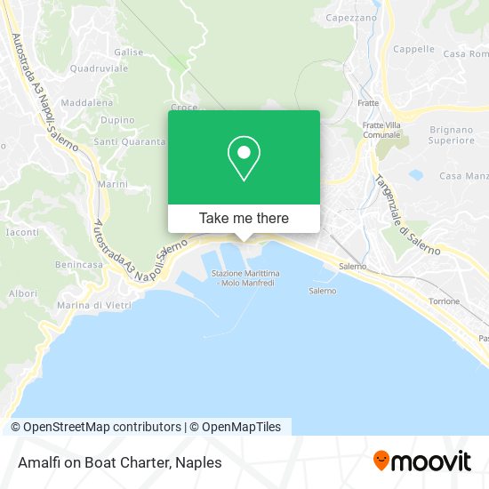 Amalfi on Boat Charter map