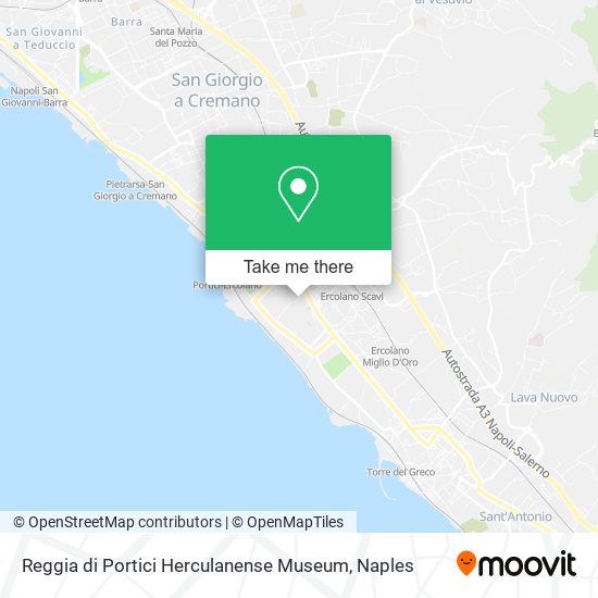 Reggia di Portici Herculanense Museum map