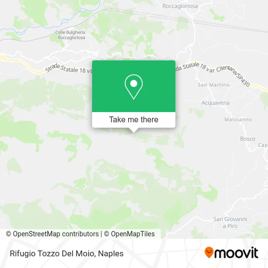 Tozzo Del Moio Refuge map