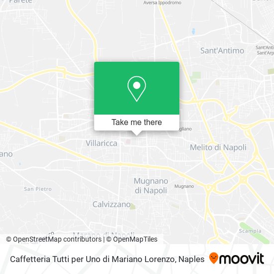 Caffetteria Tutti per Uno di Mariano Lorenzo map