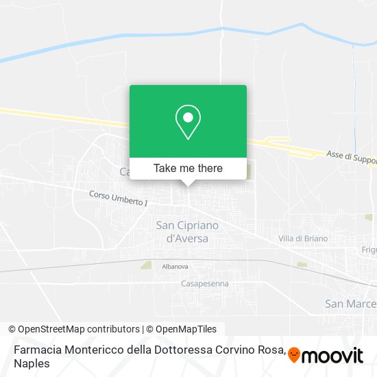 Farmacia Montericco della Dottoressa Corvino Rosa map