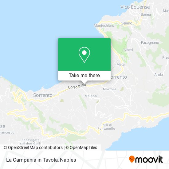 La Campania in Tavola map