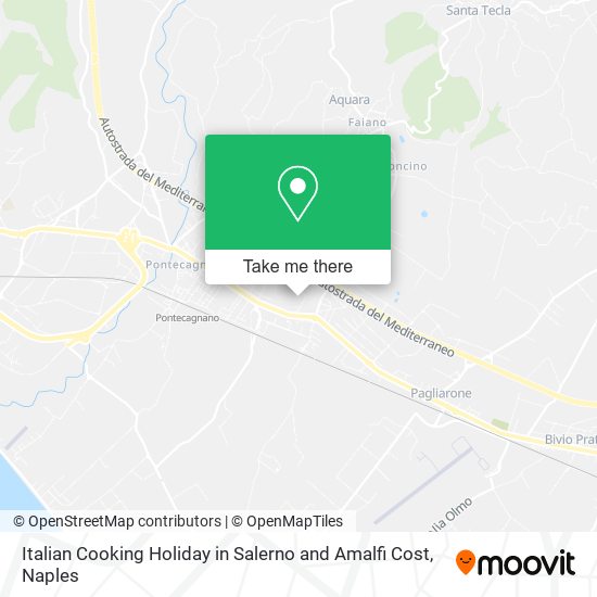 Italian Cooking Holiday in Salerno and Amalfi Cost map