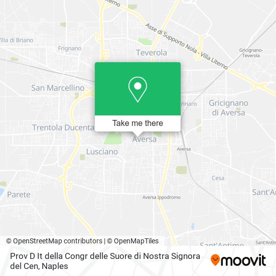 Prov D It della Congr delle Suore di Nostra Signora del Cen map