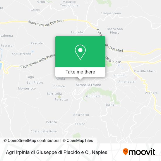 Agri Irpinia di Giuseppe di Placido e C. map