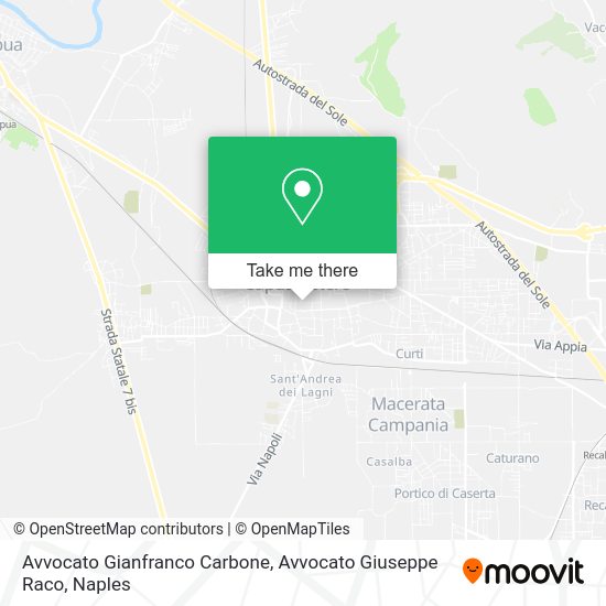 Avvocato Gianfranco Carbone, Avvocato Giuseppe Raco map