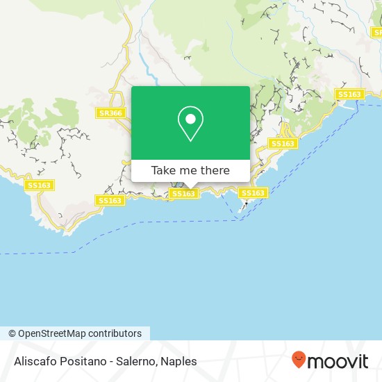 Aliscafo Positano - Salerno map