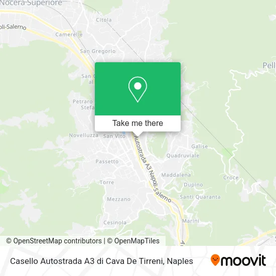 Casello Autostrada A3 di Cava De Tirreni map
