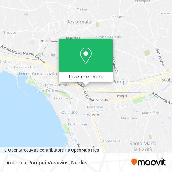 Autobus Pompei-Vesuvius map