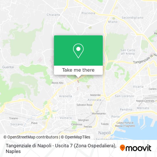 Tangenziale di Napoli - Uscita 7 (Zona Ospedaliera) map