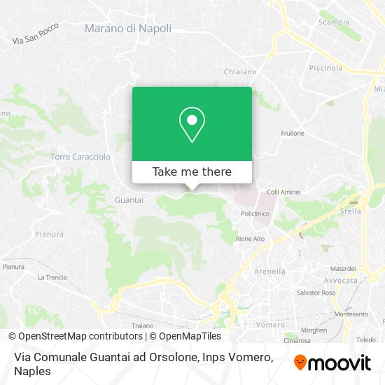 Via Comunale Guantai ad Orsolone, Inps Vomero map