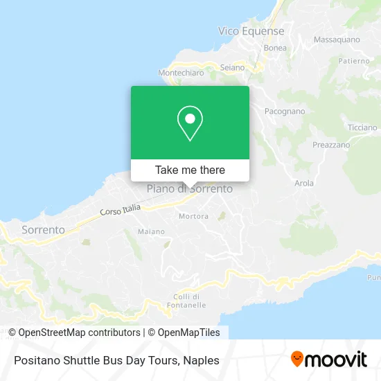 Positano Shuttle Bus Day Tours map
