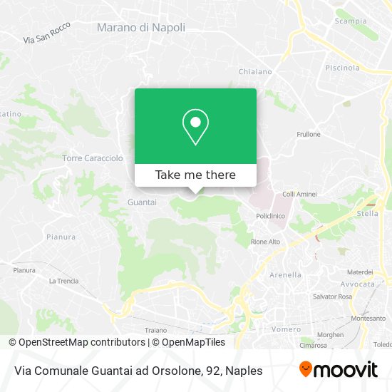 Via Comunale Guantai ad Orsolone, 92 map