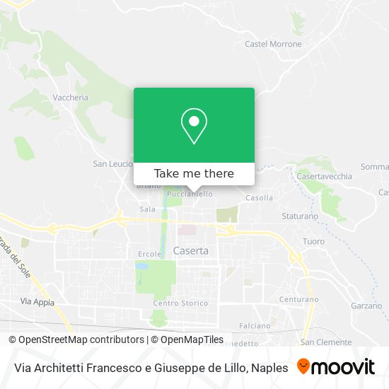 Via Architetti Francesco e Giuseppe de Lillo map