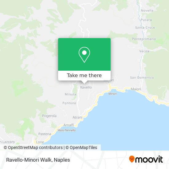 Ravello-Minori Walk map