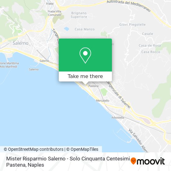 Mister Risparmio Salerno - Solo Cinquanta Centesimi Pastena map