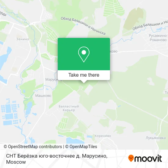СНТ Берёзка юго-восточнее д. Марусино map