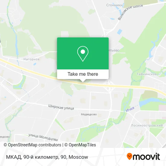 МКАД, 90-й километр, 90 map