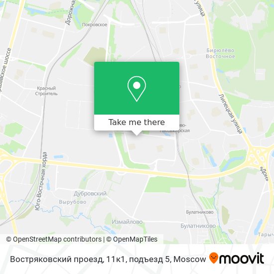 Востряковский проезд, 11к1, подъезд 5 map