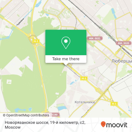 Новорязанское шоссе, 19-й километр, с2 map