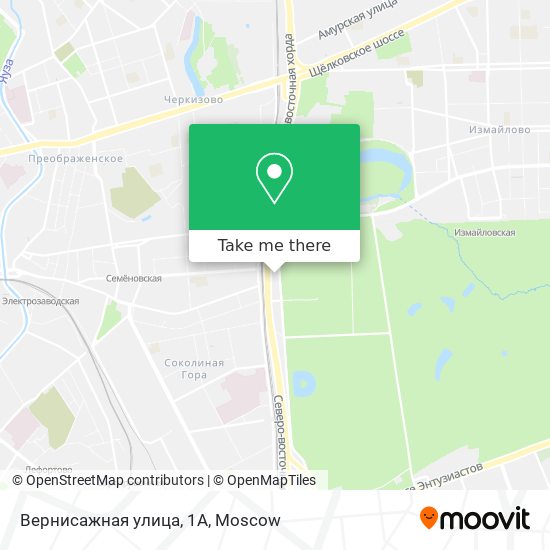 Вернисажная улица, 1А map